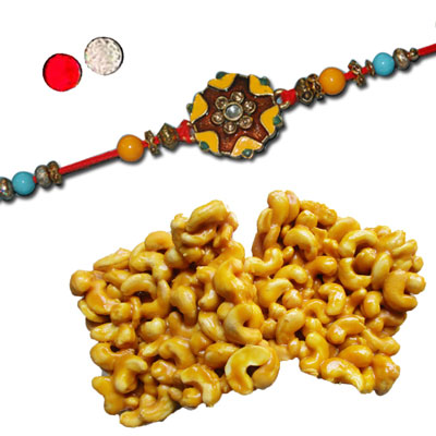 "Rakhi - FR- 8190 A (Single Rakhi),  Pineapple cake - 1kg - Click here to View more details about this Product